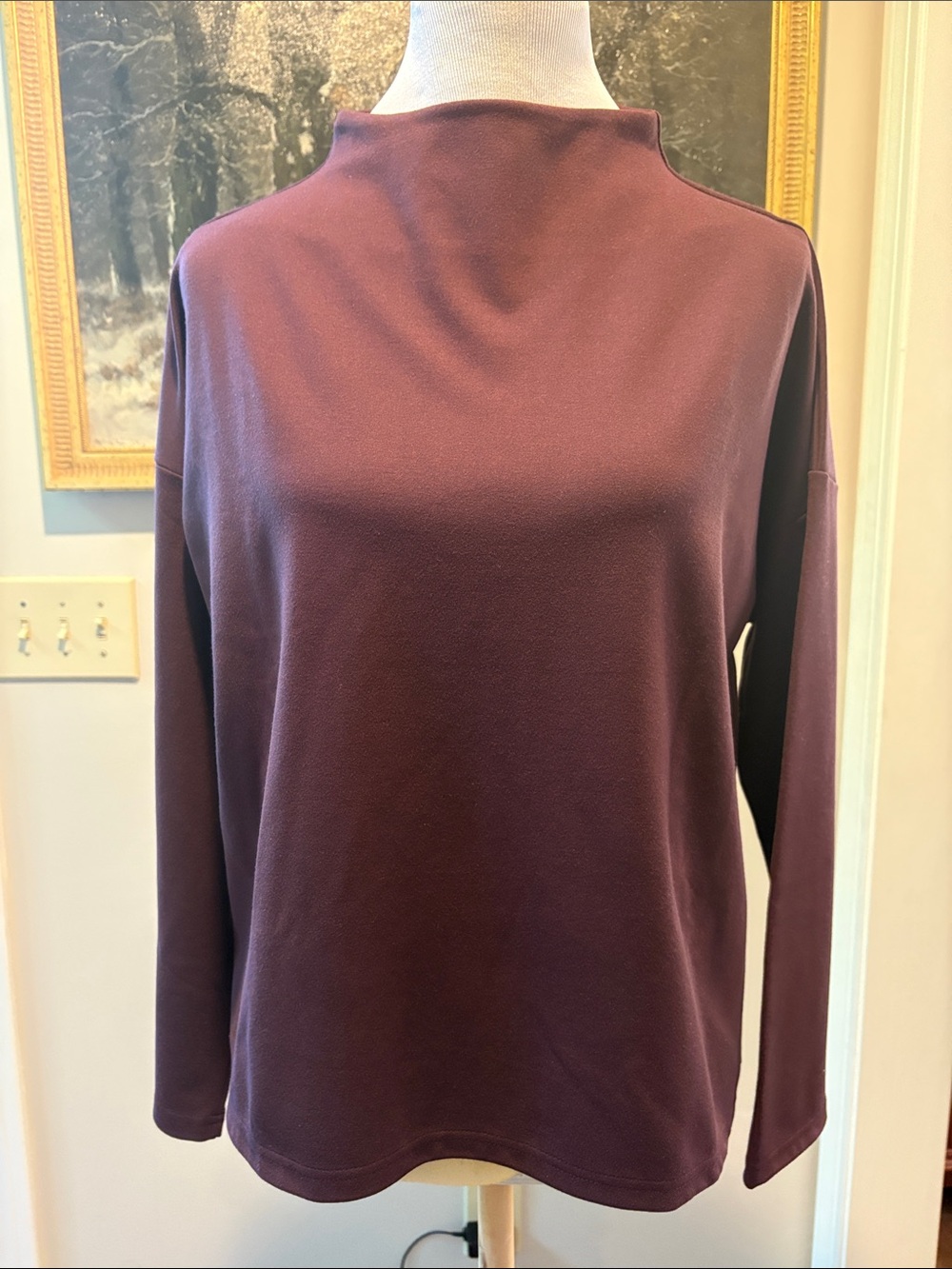 Shannon Passero Women’s Long-Sleeve Mock Neck Top - Plum size S/M